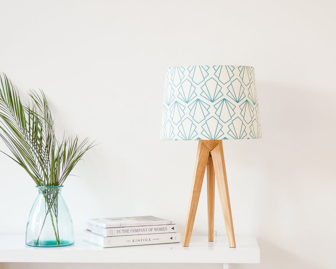 Turquoise Sunbeam Tapered Lampshade