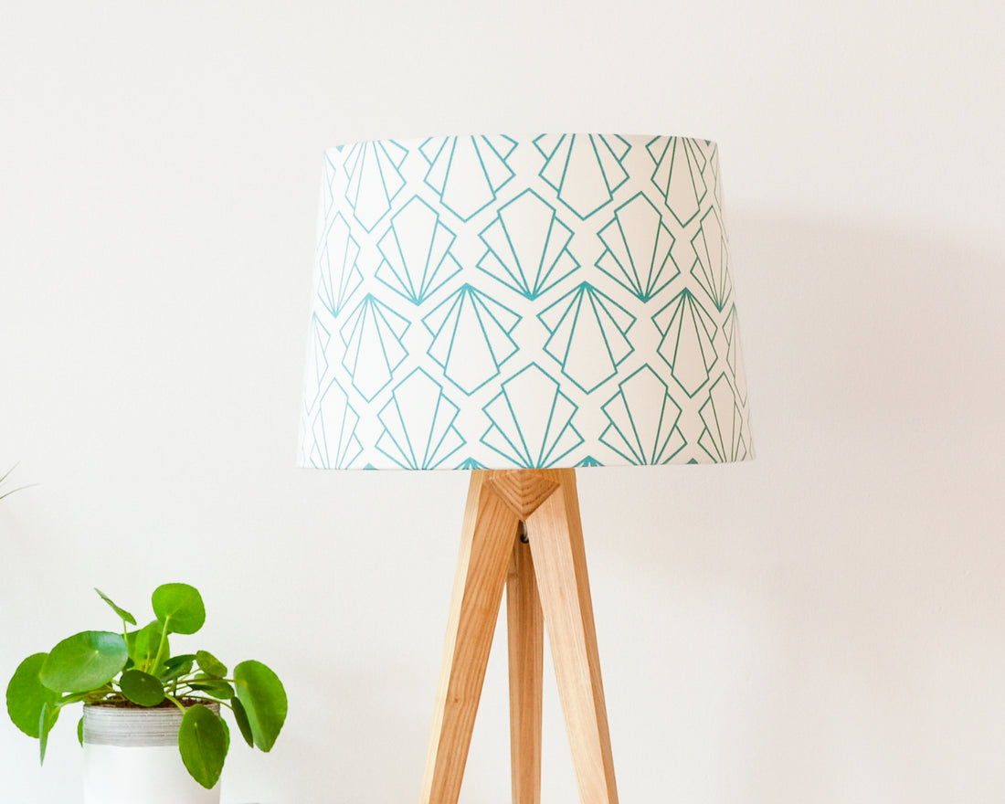 Turquoise Sunbeam Tapered Lampshade