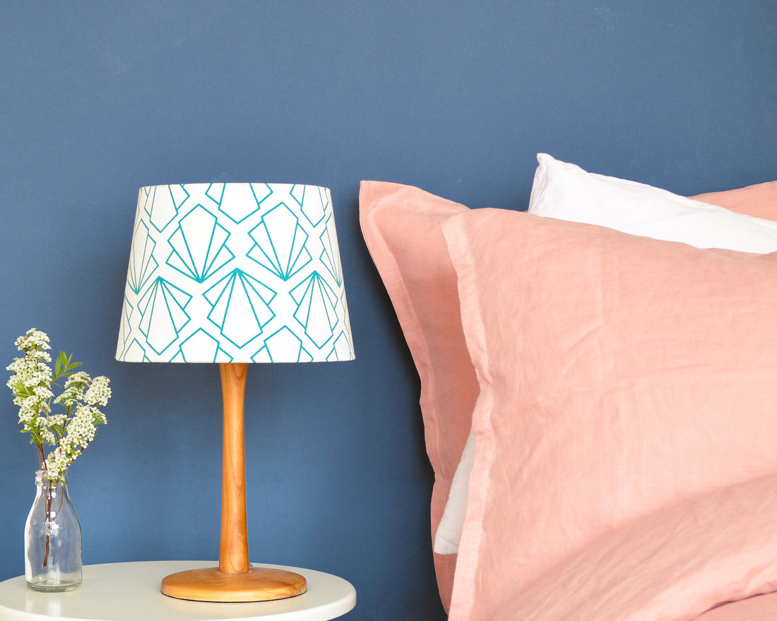 Turquoise Sunbeam Tapered Lampshade