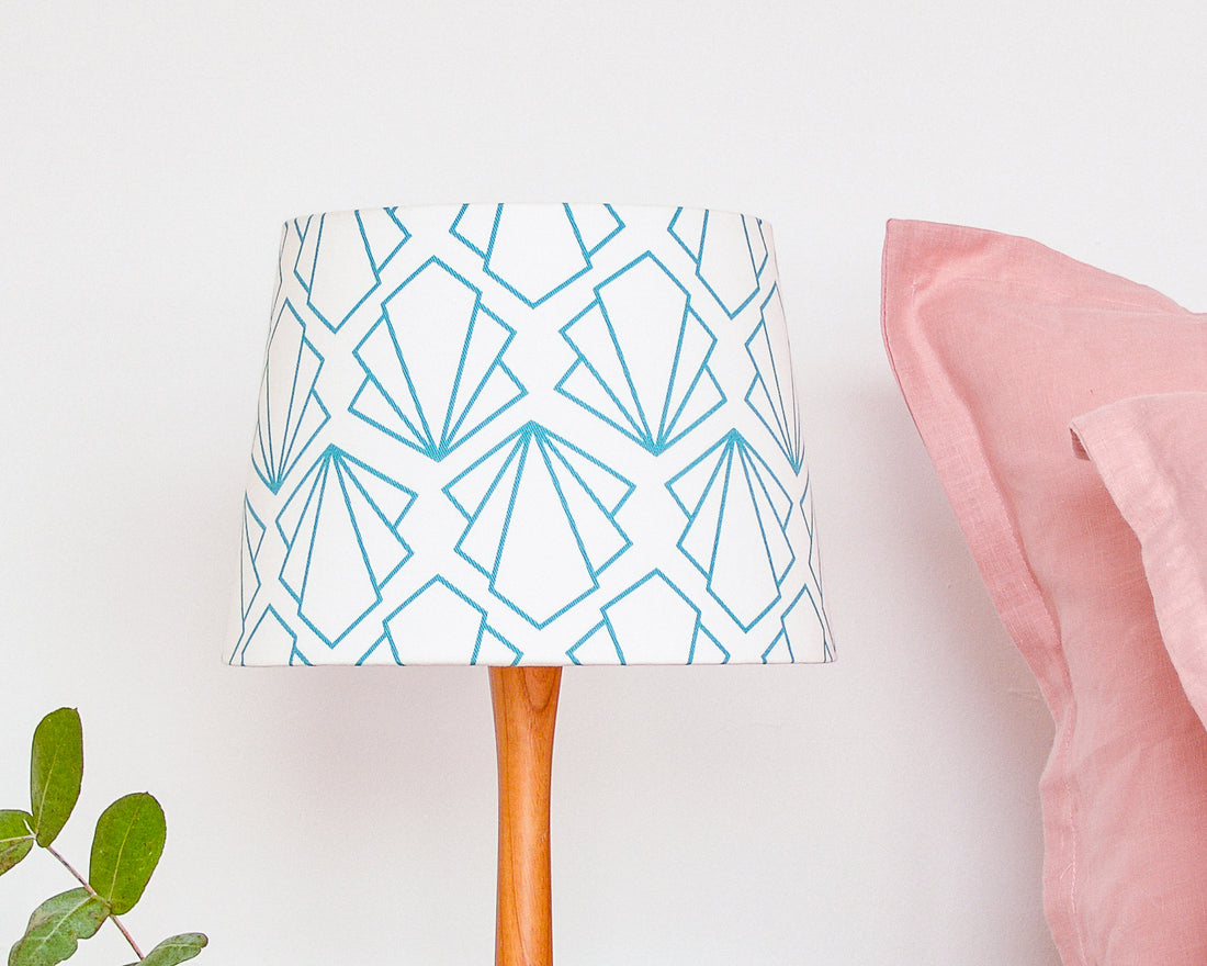 Turquoise Sunbeam Tapered Lampshade