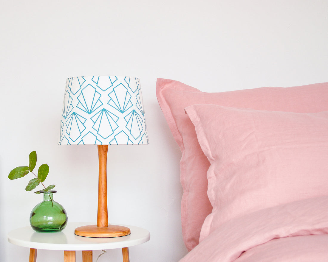 Turquoise Sunbeam Tapered Lampshade