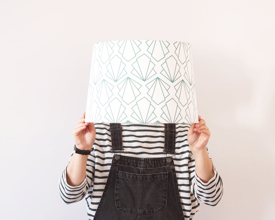 Turquoise Sunbeam Tapered Lampshade