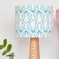 Turquoise Sunbeam Drum Table Lampshade