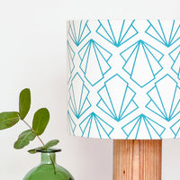 Turquoise Sunbeam Drum Table Lampshade