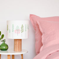Green Trees And Cabin Drum Table Lampshade