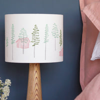 Green Trees And Cabin Drum Table Lampshade