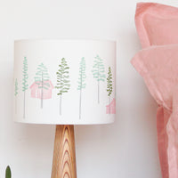 Green Trees And Cabin Drum Table Lampshade