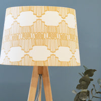 Mustard Geometric Fabric Tapered Lampshade