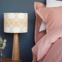 Mustard Ornamental Wave Drum Table Lampshade
