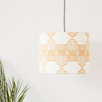 Mustard Ornamental Wave Drum Ceiling Lampshade