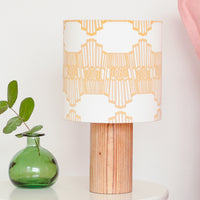Mustard Ornamental Wave Drum Table Lampshade