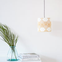Mustard Ornamental Wave Drum Ceiling Lampshade
