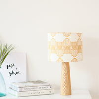 Mustard Ornamental Wave Drum Table Lampshade