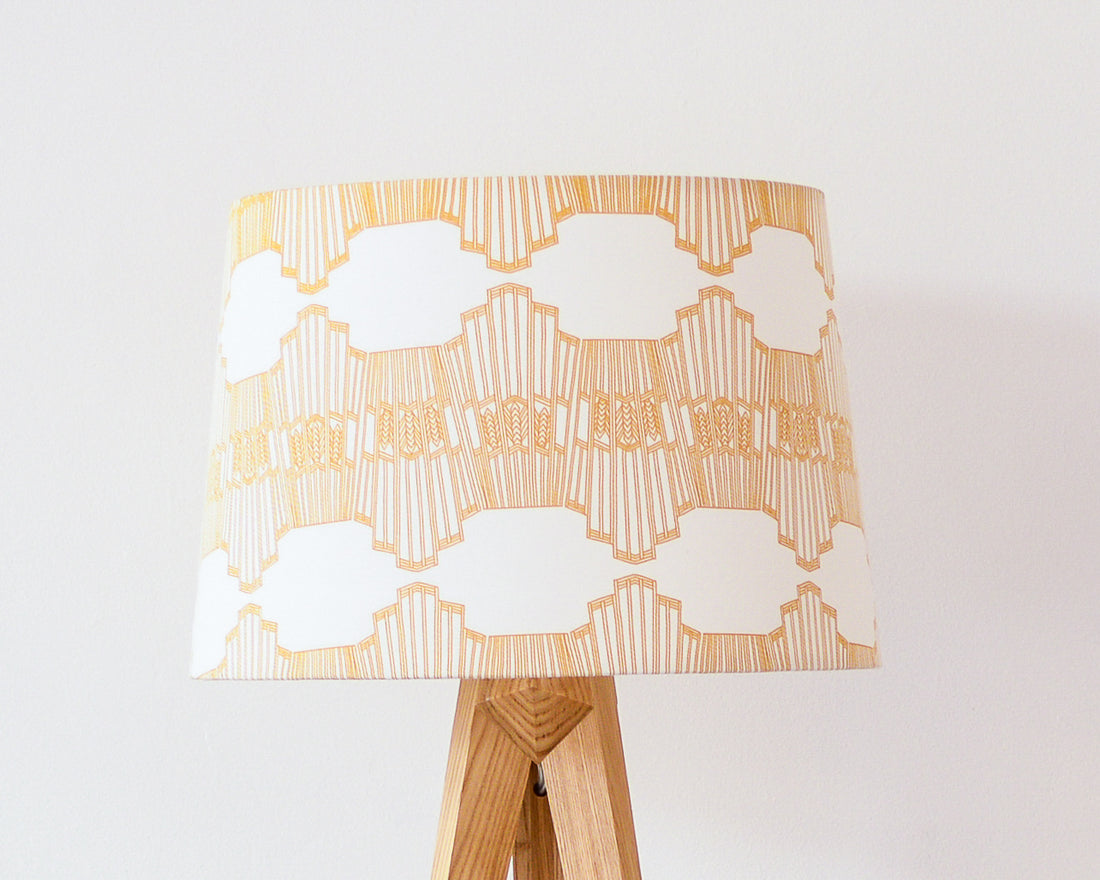 Mustard Ornamental Wave Tapered Lampshade