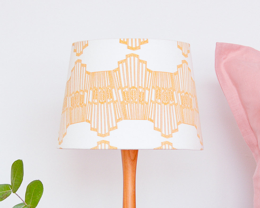 Mustard Ornamental Wave Tapered Lampshade