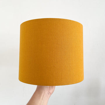 Mustard Linen Drum Ceiling Lampshade