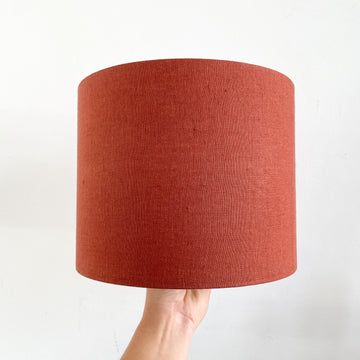 Rust Plain Linen Drum Lampshade