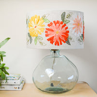 Pink Floral Embroidered Lampshade