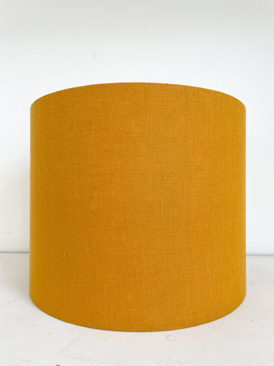 Mustard Linen Drum Ceiling Lampshade