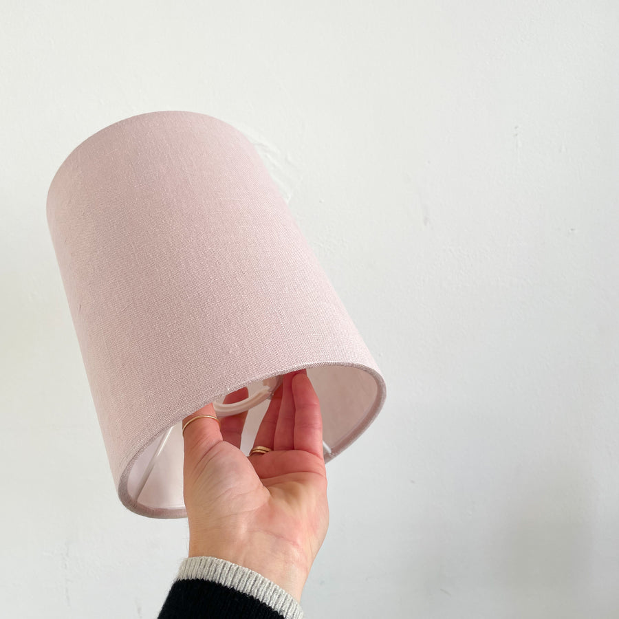 Dusty Pink Plain Linen Drum Lampshade