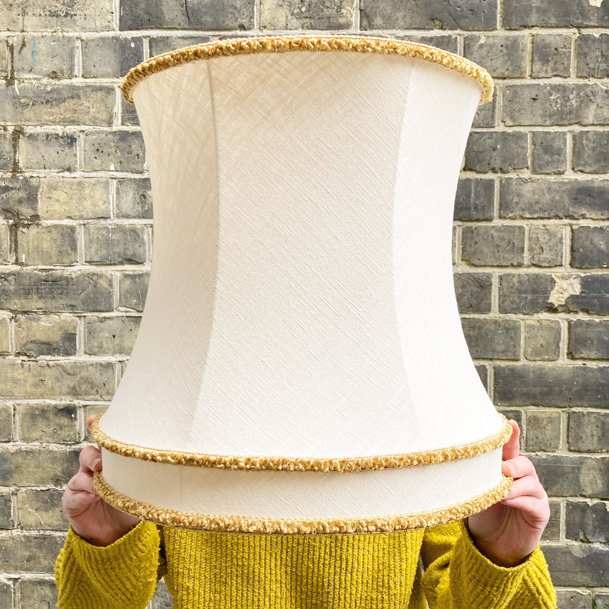 traditional soft lampshade recovering before and after