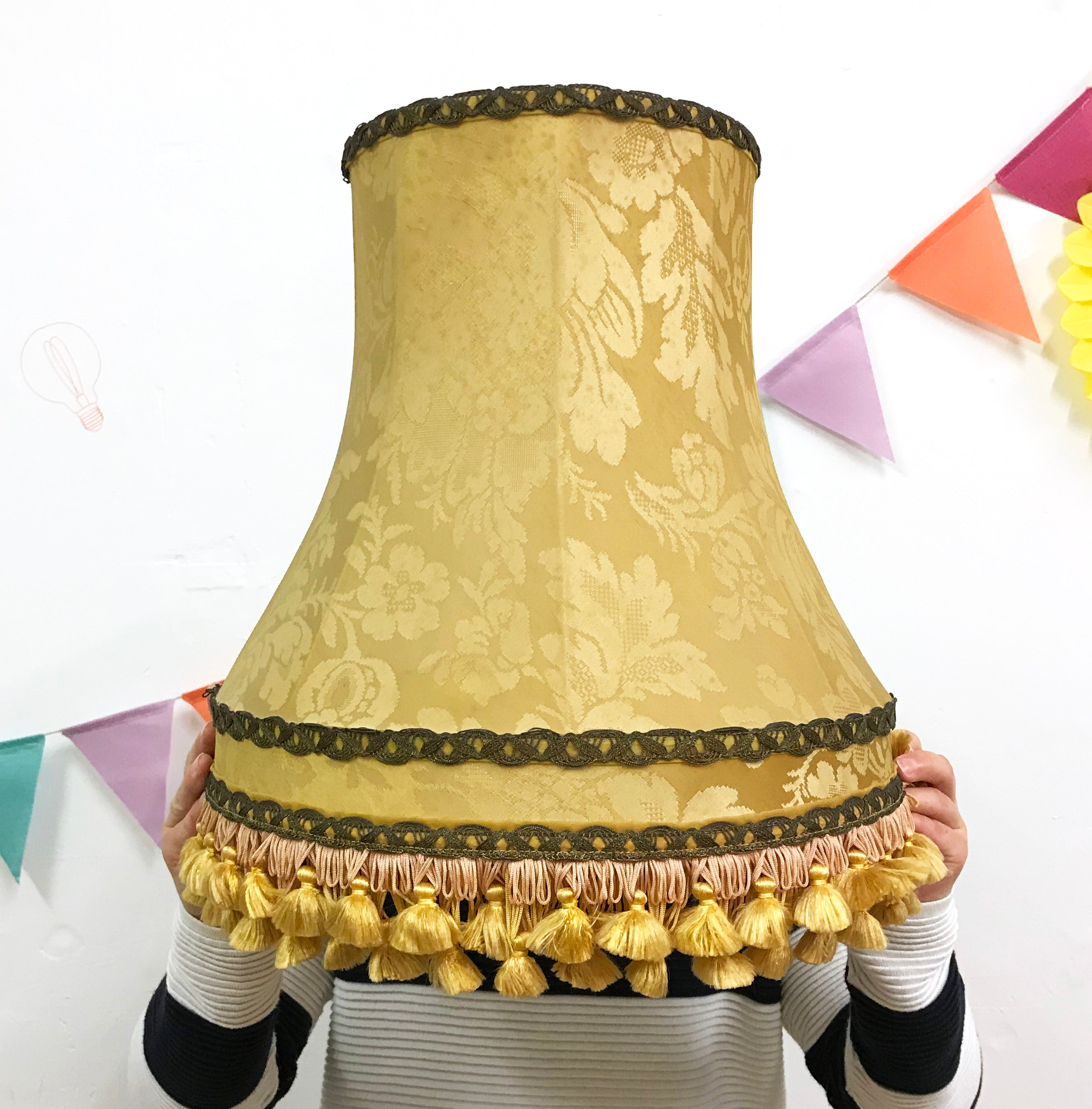 Traditional soft lampshade before recovering
