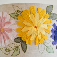 Blue Floral Embroidered Lampshade