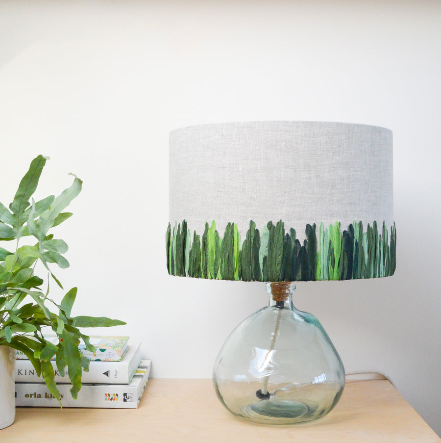 Green Meadow Embroidered Lampshade