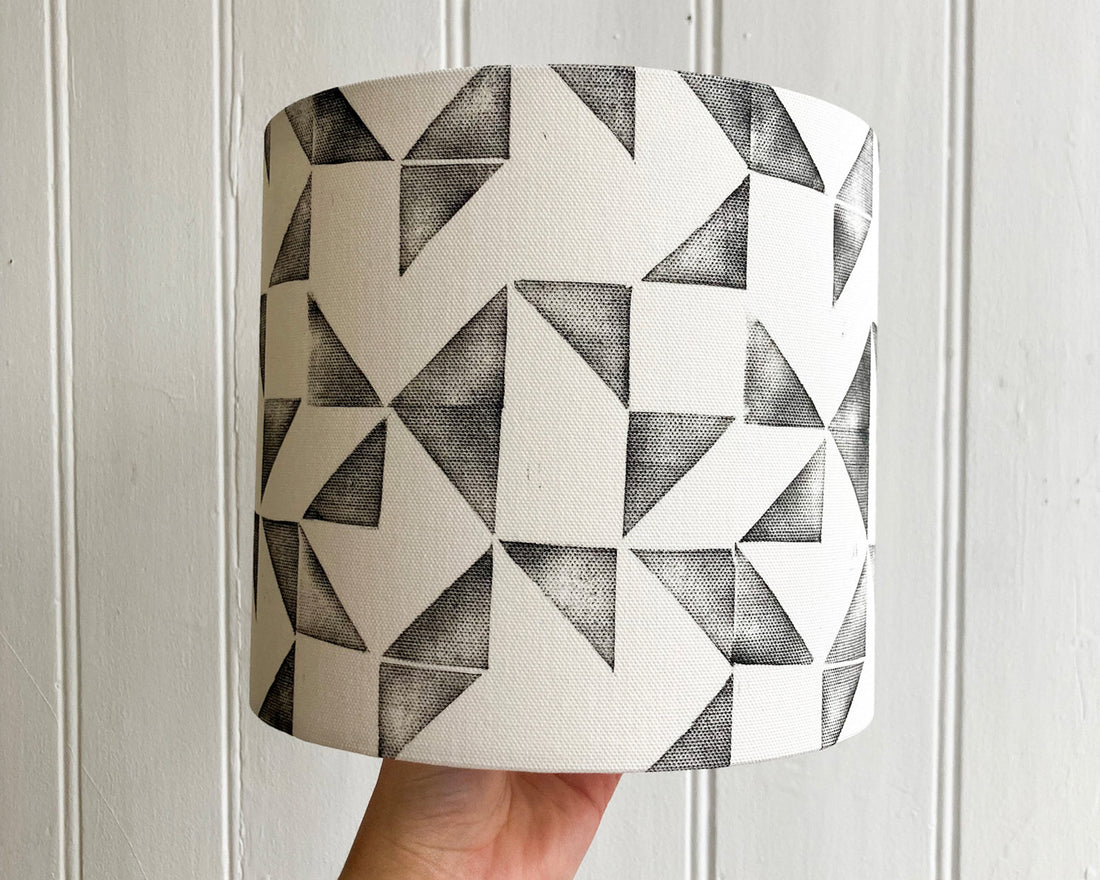lino printed lampshade made during our workshop starling studio