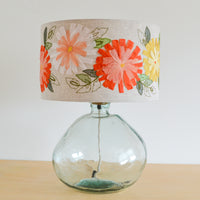 Pink Floral Embroidered Lampshade