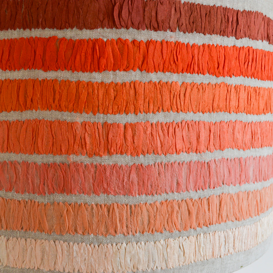 Pink Stripe Embroidered Lampshade