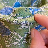student sewing a soft shade during this traditional lampshade workshop brighton
