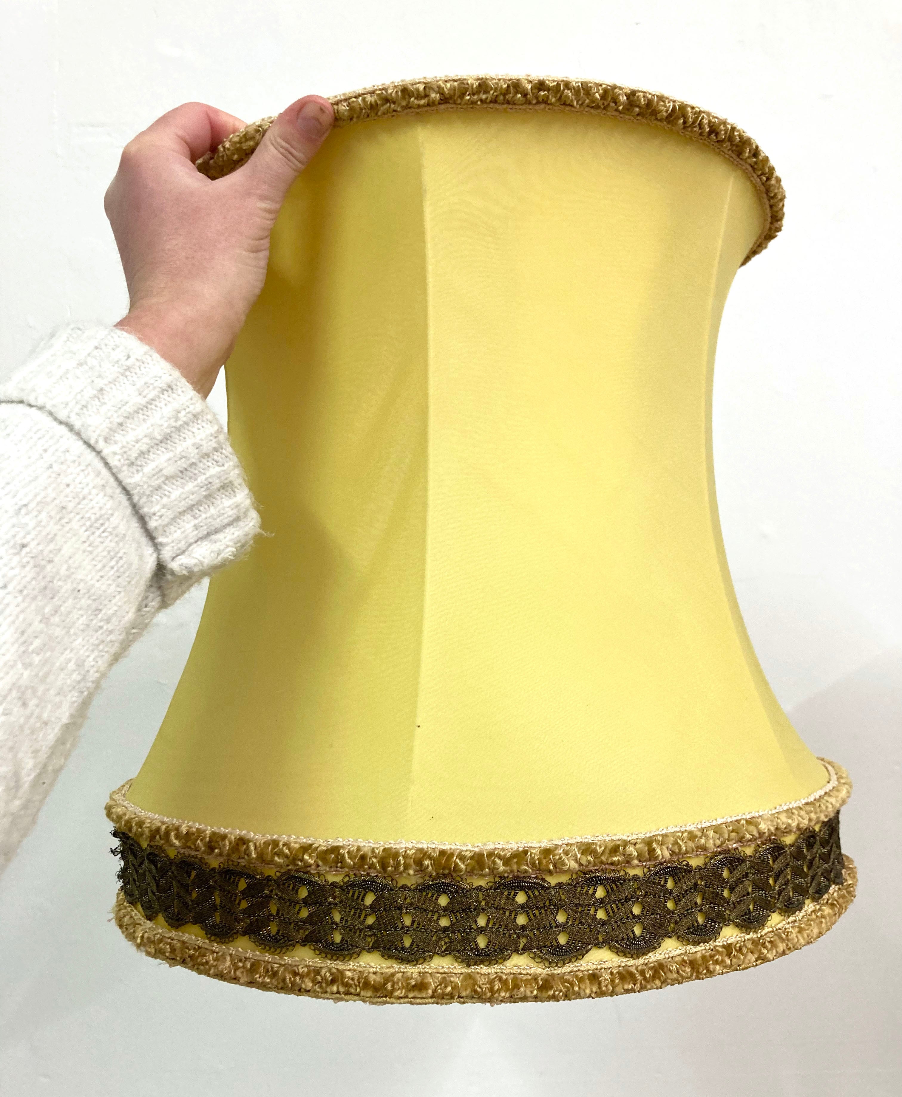 traditional soft lampshade recovering before and after