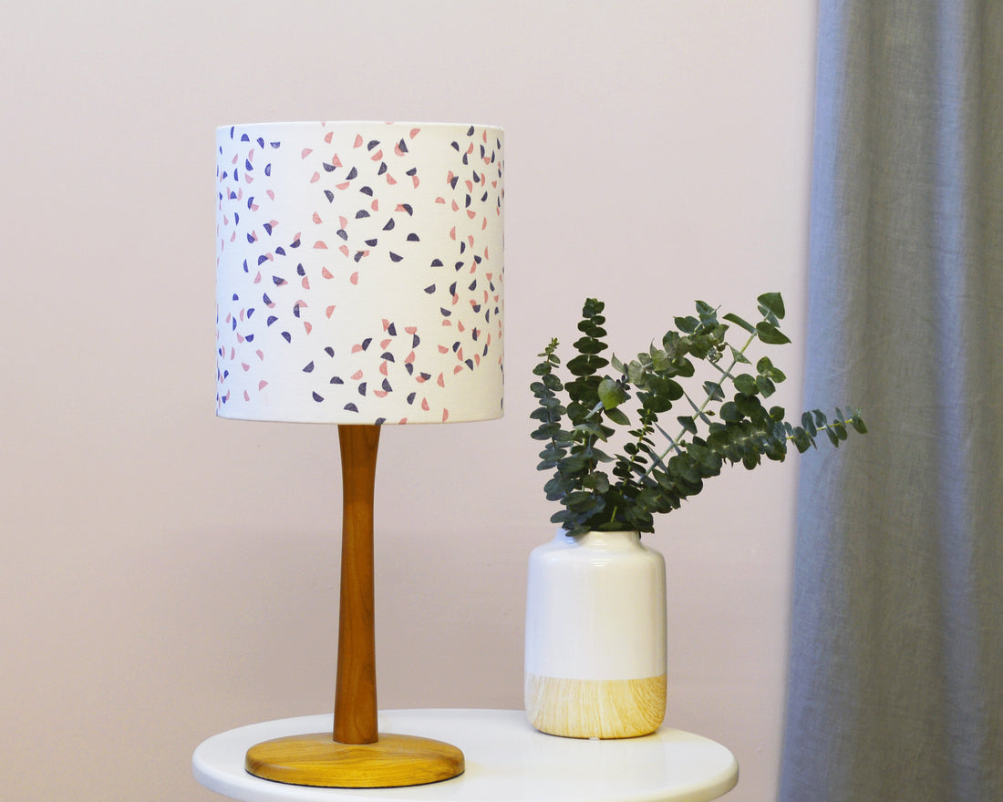 Navy and Pink Segments Drum Lampshade