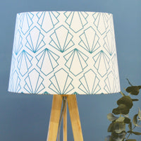 Geometric Blue Tapered Lampshade