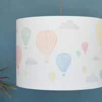 Hot Air Balloon and Clouds Drum Lampshade