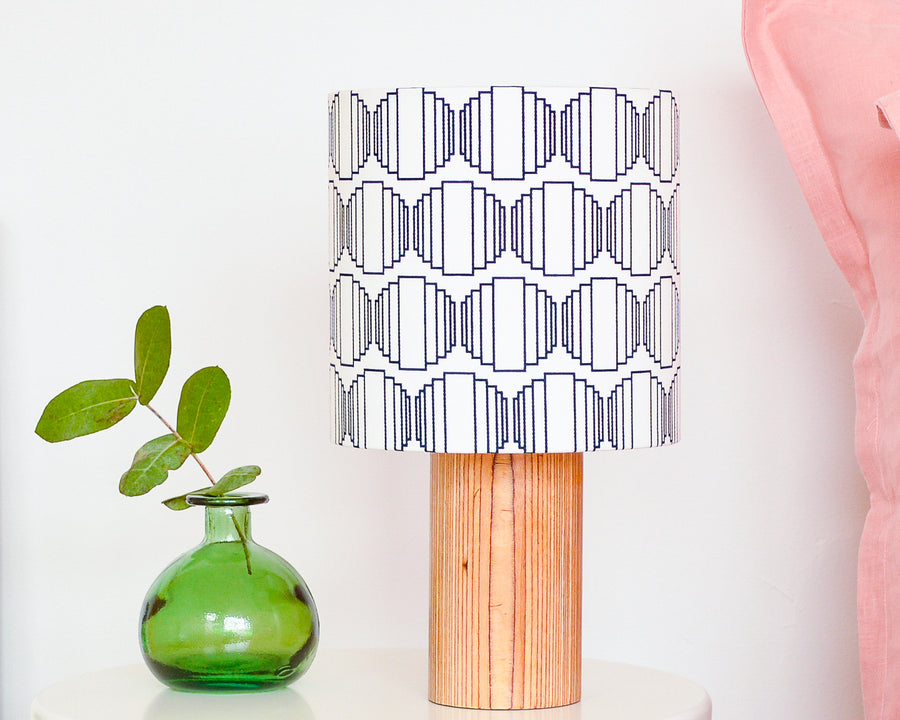 Navy Ellipse Drum Table Lampshade