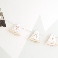 Personalised pom pom fairy lights in pink