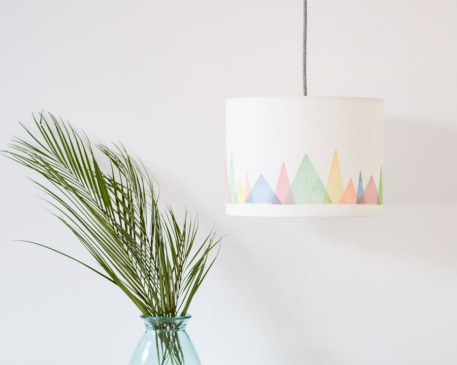 Colourful Mountains Drum Ceiling Lampshade
