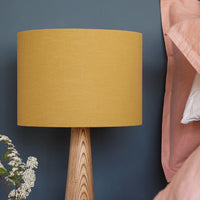Mustard Linen Drum Table Lampshade