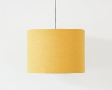 Mustard Linen Drum Ceiling Lampshade