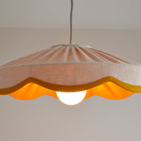 Linen pleated scallop ceiling lampshade