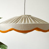 large linen scallop pleated lampshade