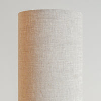 Natural linen slim table lamp, with wooden base