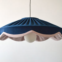 navy and pink linen scallop lapshade