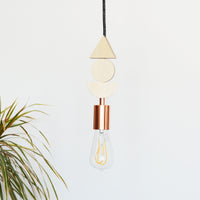 Wood and Copper Pendant Light