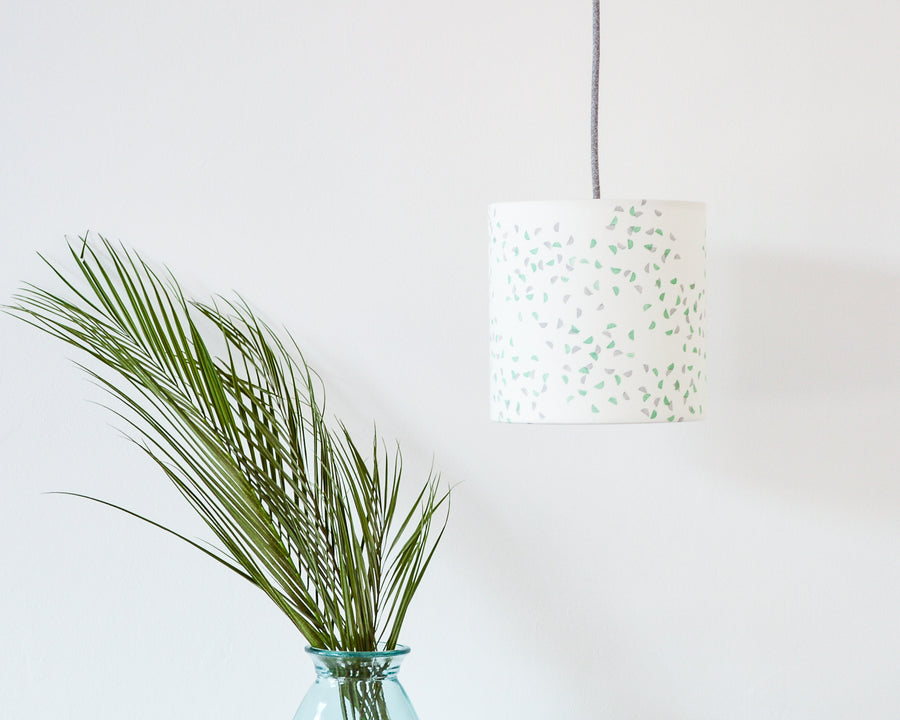 Green and Grey Segments Drum Ceiling Lampshade