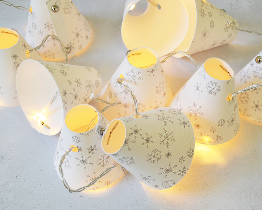 Snowflake Grey Christmas Fairy Lights