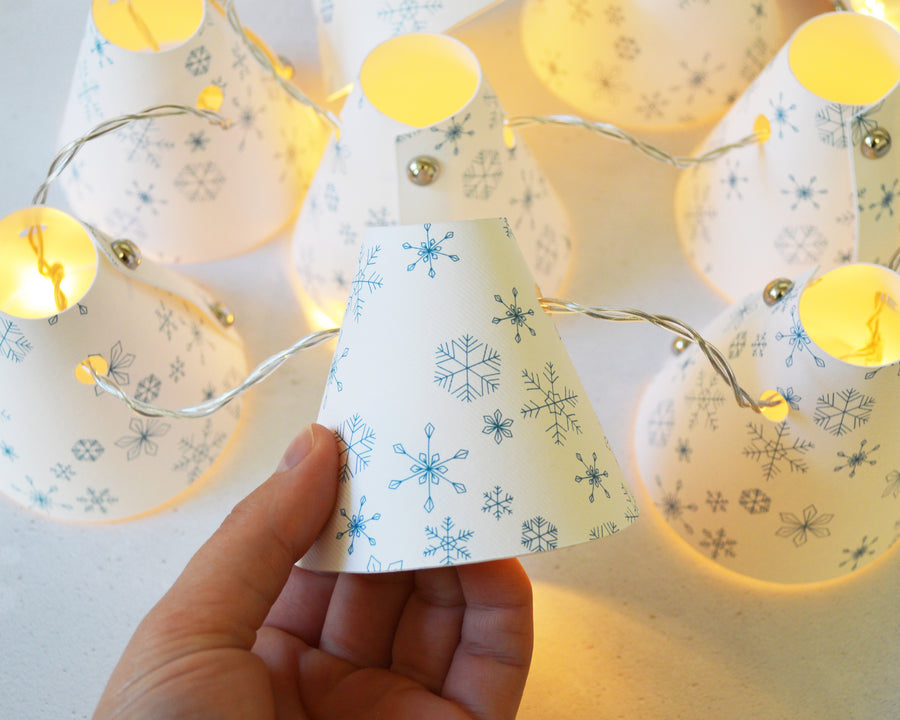 Snowflake Teal Christmas Fairy Lights
