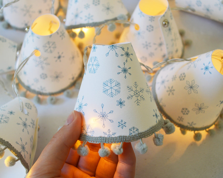 Snowflake Teal Christmas Fairy Lights